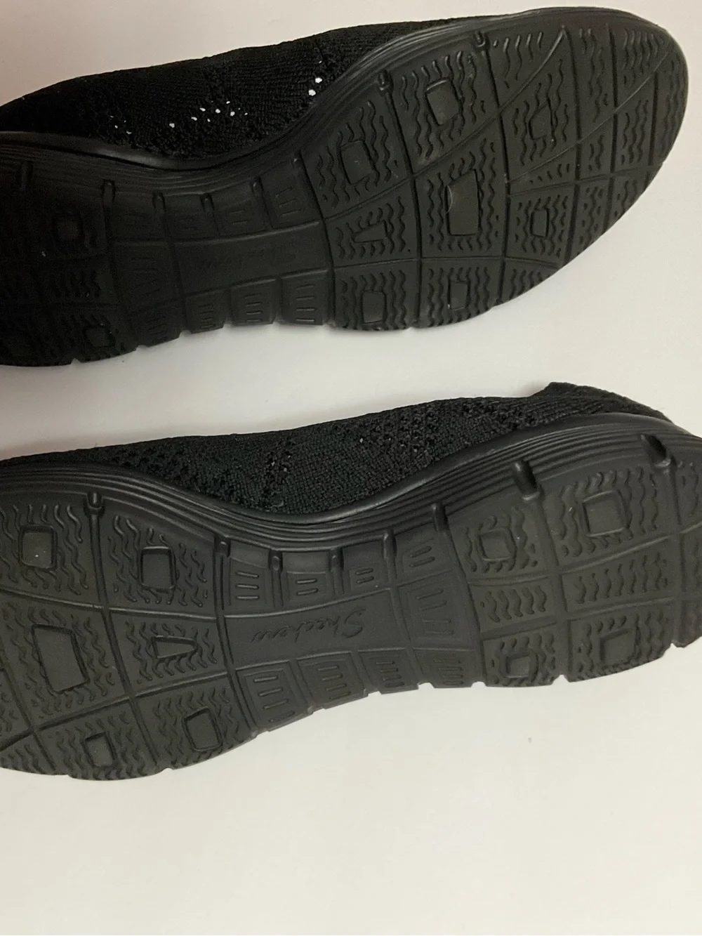 Skechers Women's Black Slip-On Knit Memory Foam Flats